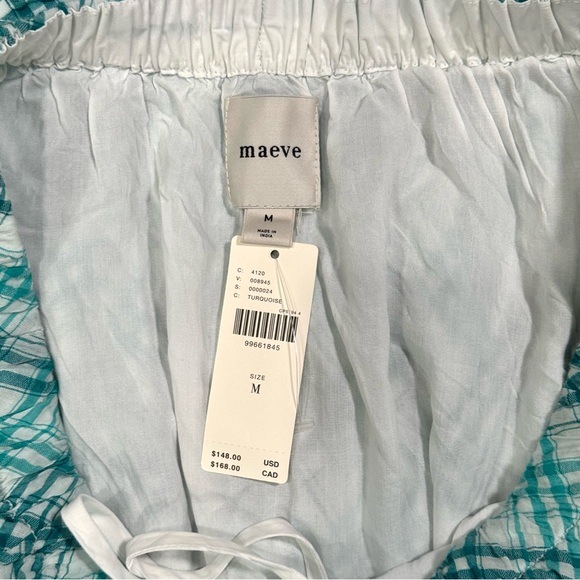 Anthropologie Maeve Plaid Skirt Set Tank + Midi Teal Green Blue Size M NWT - Picture 14 of 14